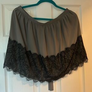 Lauren Conrad grey skirt  with lace black bottom.  Size12